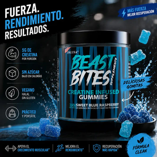 Beast Bites™ Creatina en Gomitas Veganas Sin Azúcar